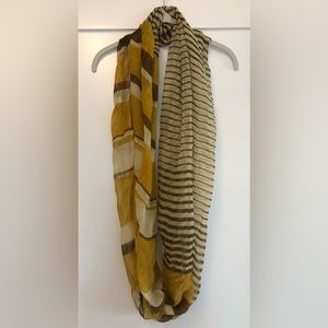 Warm tone stripe lightweight early fall continuous wrap scarf 🍂🧣